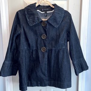 Denim jacket empire waist with three buttons